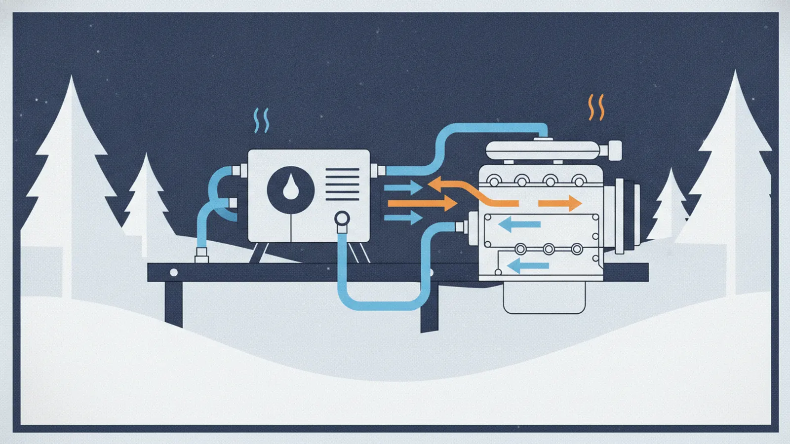 Circulating (Pump) Coolant Heater — how it mounts and heats, illustrated