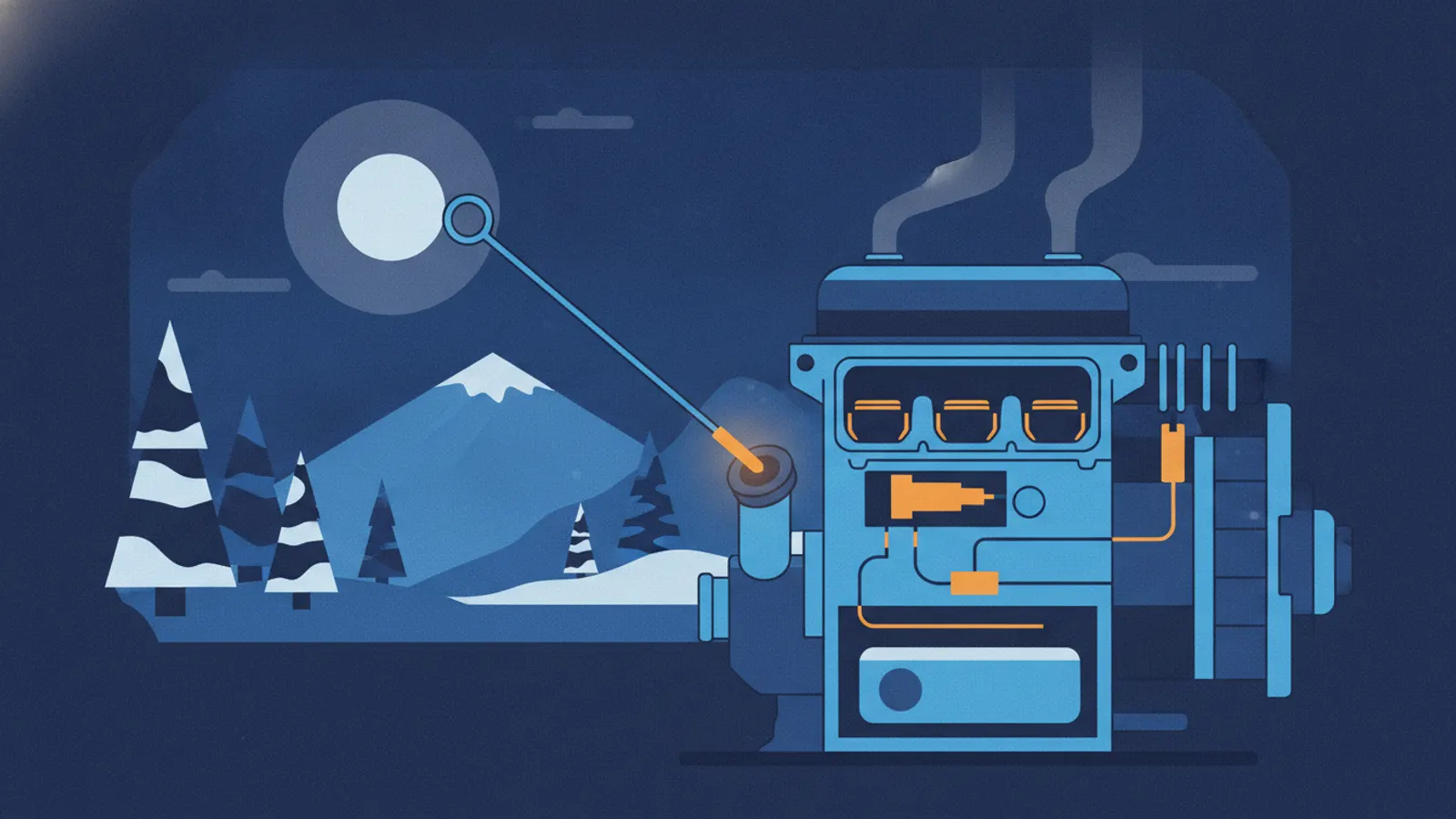 Dipstick Heater — how it mounts and heats, illustrated